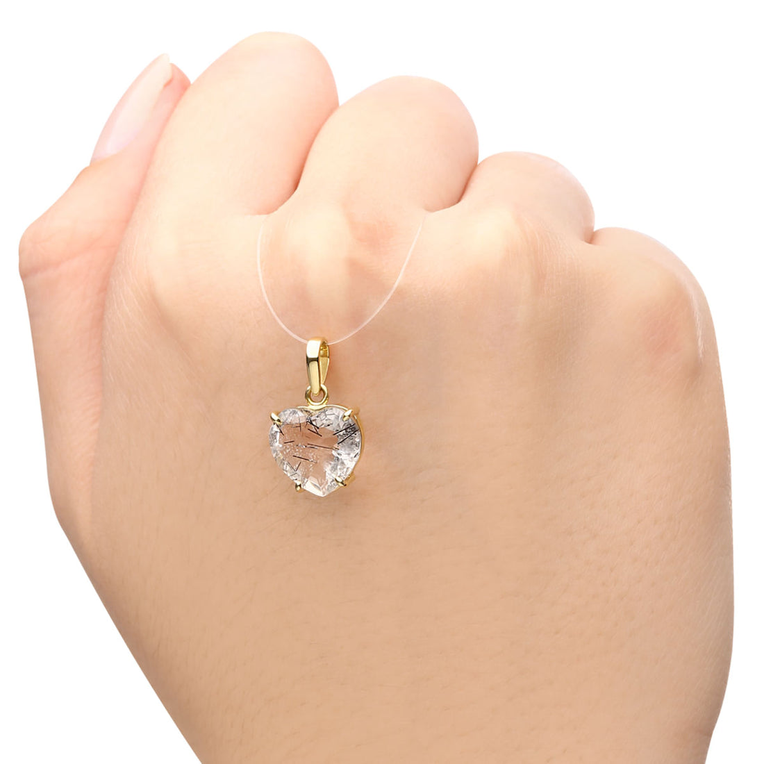 Pingente em Ouro Amarelo 18k com Quartzo Rutilado