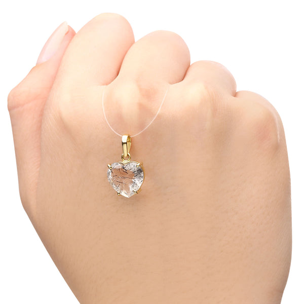 Pingente em Ouro Amarelo 18k com Quartzo Rutilado