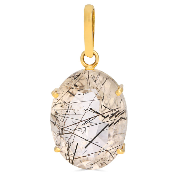 Pingente em Ouro Amarelo 18k com Cristal Rutilado
