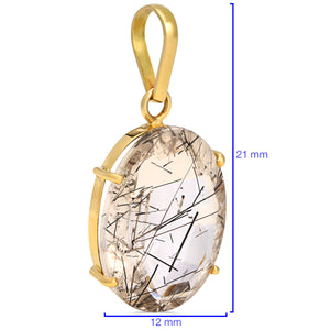 Pingente em Ouro Amarelo 18k com Cristal Rutilado
