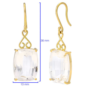 Par de Brinco e Anel em Ouro Amarelo 18k com Cristal