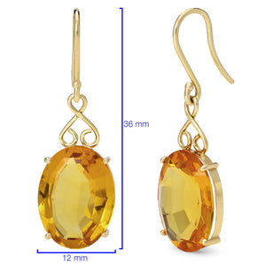 Par de Brincos e Anel Ouro Amarelo 18k com Citrinos Ovais