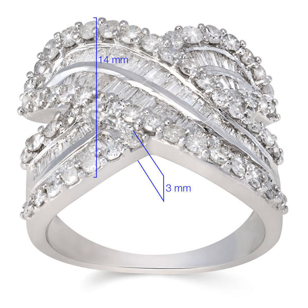 Anel em Ouro Branco 18k com Diamantes