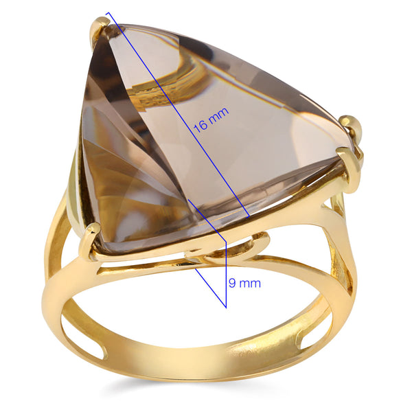 Anel de Ouro com Topazio Fume Au Am 18k