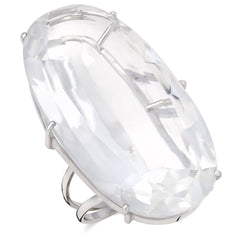 Anel em Ouro Branco 18k com Cristal
