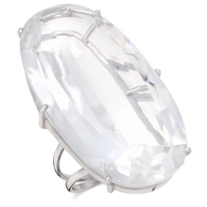 Anel em Ouro Branco 18k com Cristal