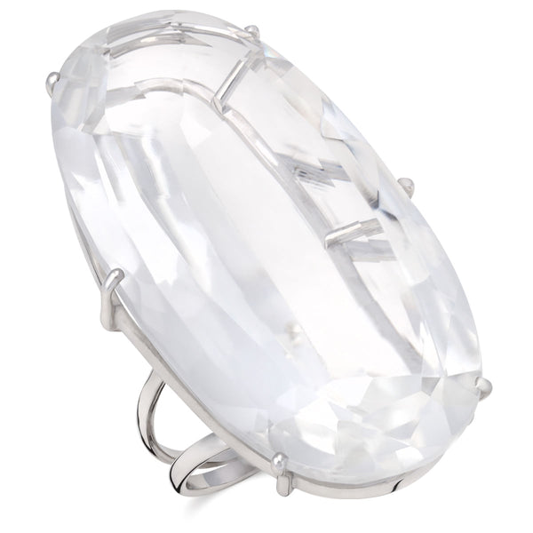 Anel em Ouro Branco 18k com Cristal