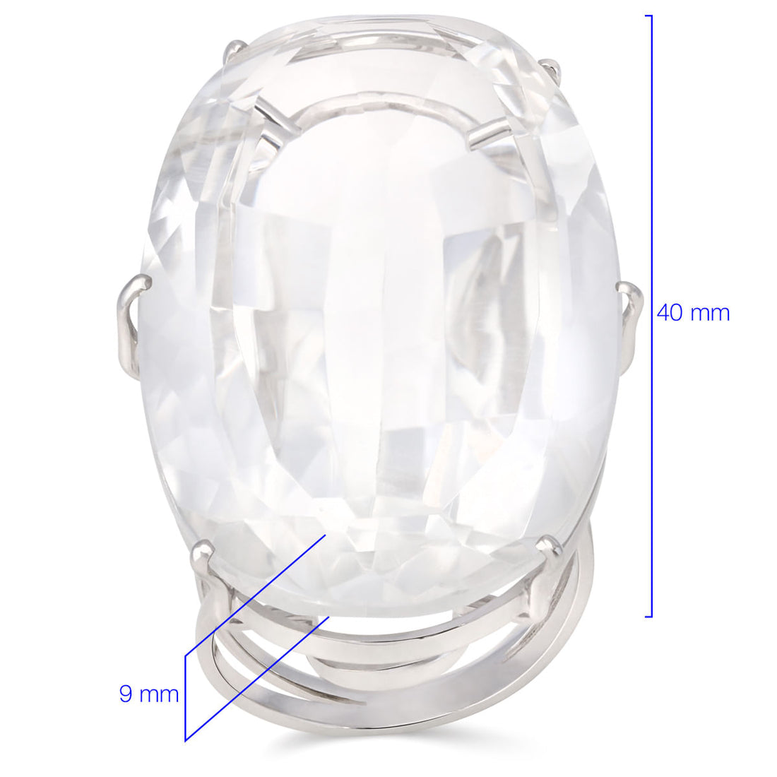 Anel em Ouro Branco 18k com Cristal