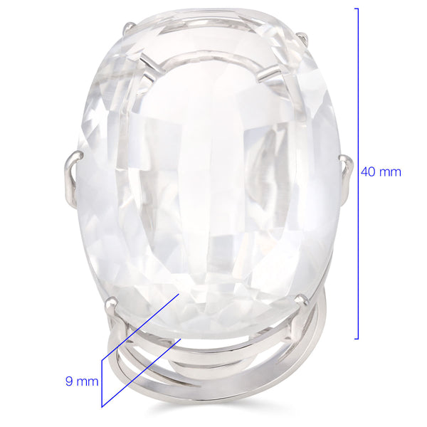 Anel em Ouro Branco 18k com Cristal