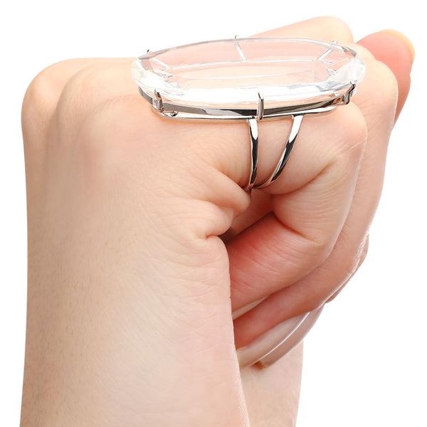Anel em Ouro Branco 18k com Cristal