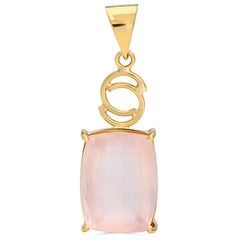 Pingente em Ouro Amarelo 18k com Quartzo Rosa