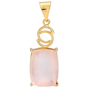 Pingente em Ouro Amarelo 18k com Quartzo Rosa