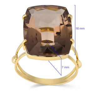 Anel em Ouro Amarelo 18k com Topazio Fume