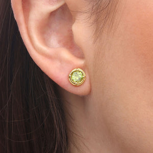 Conjunto Solitário em Prata 925 com Peridoto