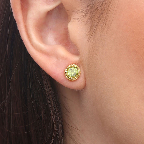Conjunto Solitário em Prata 925 com Peridoto