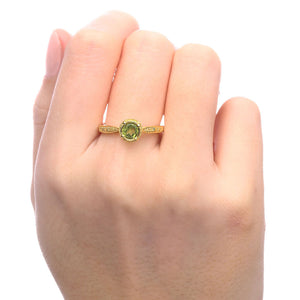 Conjunto Solitário em Prata 925 com Peridoto