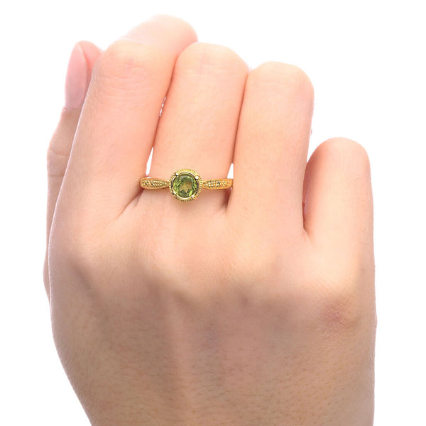 Conjunto Solitário em Prata 925 com Peridoto