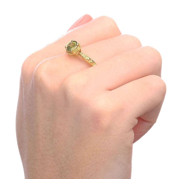 Conjunto Solitário em Prata 925 com Peridoto