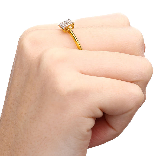Conjunto Quadrado com Zircônias Prata