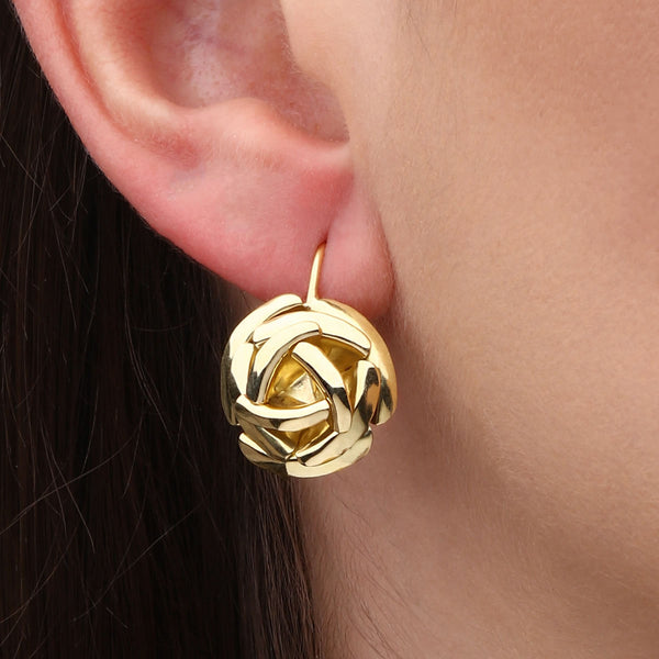 Par de Brinco em Ouro Amarelo 18k Flor