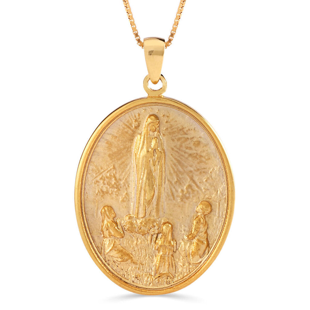 Pingente em Prata 925 Nossa Senhora de Fatima
