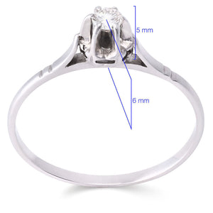 Anel em Ouro Branco 18k Solitário com Diamante