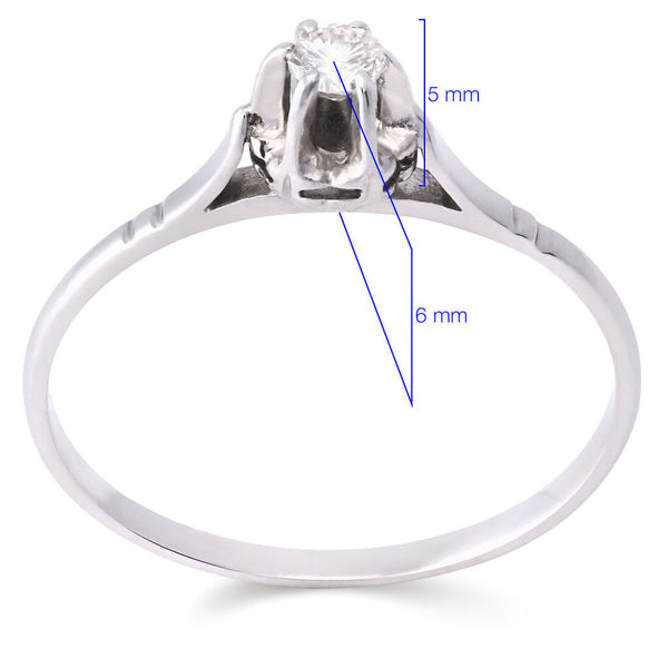 Anel em Ouro Branco 18k Solitário com Diamante