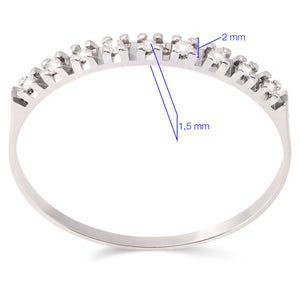Meia Aliança em Ouro Branco 18k com 9 Diamantes