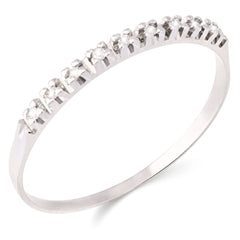 Meia Aliança Ouro Branco 18k com 9 Diamantes