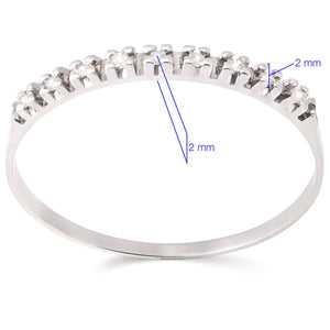 Meia Aliança Ouro Branco 18k com 9 Diamantes
