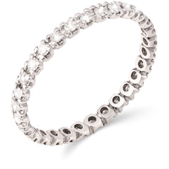 Aliança Inteira de Diamantes Aprox, 30 pts. - Ouro Branco 18K