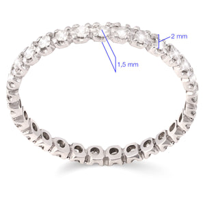 Aliança Inteira de Diamantes Aprox, 30 pts. - Ouro Branco 18K