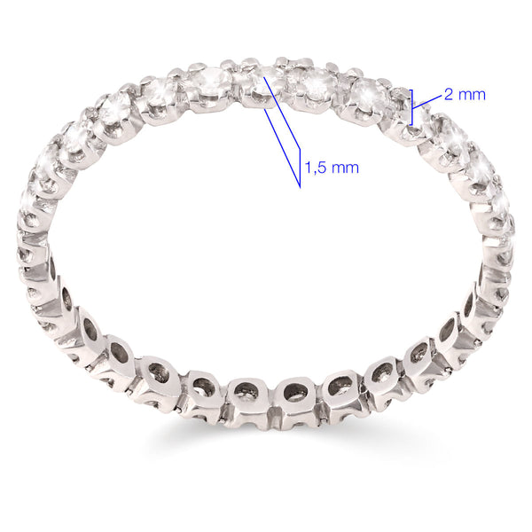 Aliança Inteira de Diamantes Aprox, 30 pts. - Ouro Branco 18K