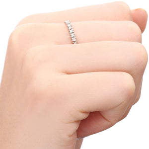 Aliança Inteira de Diamantes Aprox, 30 pts. - Ouro Branco 18K