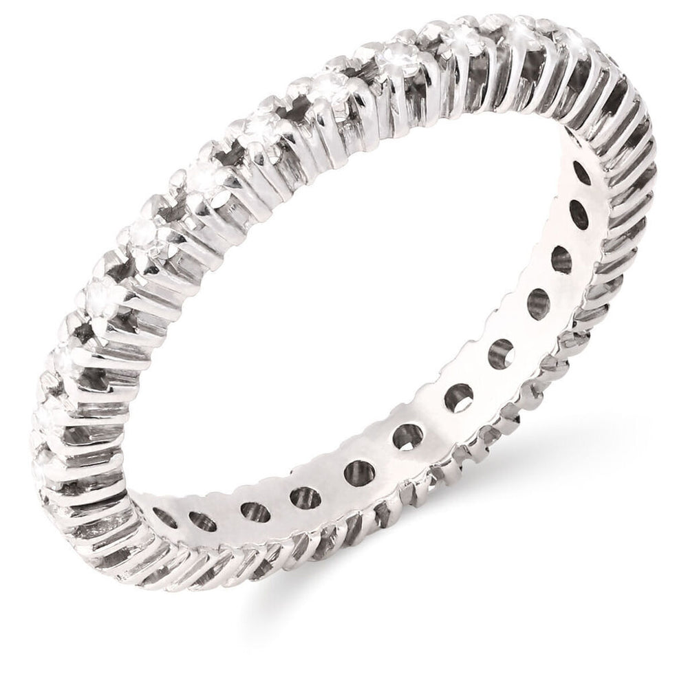 Aliança em Ouro Branco 18k com Diamantes