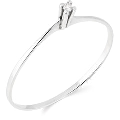 Anel Solitário em Ouro Branco 18k com Diamante Aprox. 2 pts