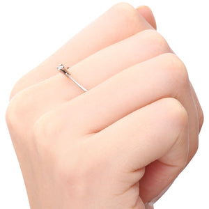 Anel Solitário em Ouro Branco 18k com Diamante Aprox. 2 pts