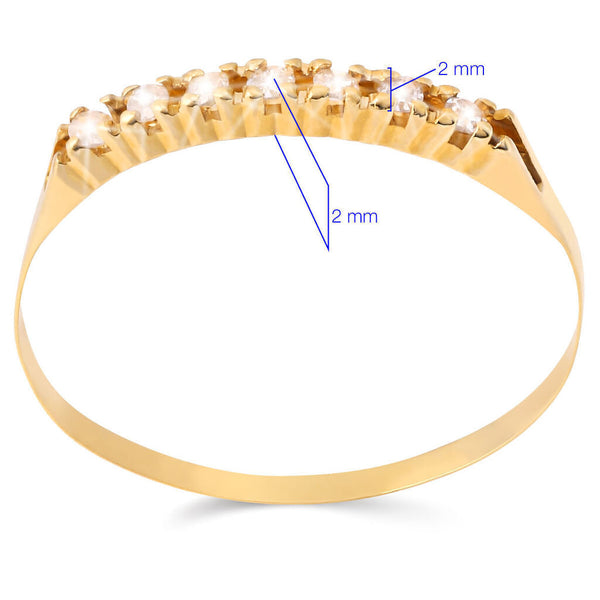 Meia Aliança em Ouro Amarelo 18k com Diamantes