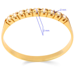 Meia Aliança com 9 Zircônias - Ouro Amarelo 18k