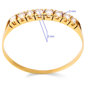 Meia Aliança em Ouro Amarelo 18k e Diamantes
