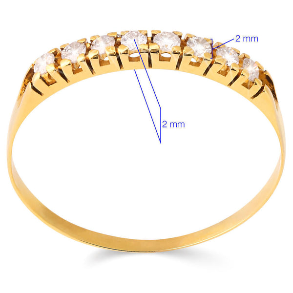 Meia Aliança em Ouro Amarelo 18k e Diamantes