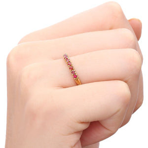 Meia Aliança com 11 Rubis - Ouro Amarelo 18K