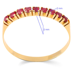 Meia Aliança Rubis Ouro Amarelo 18K