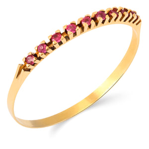 Meia Aliança com 9 Rubis - Ouro Amarelo 18K