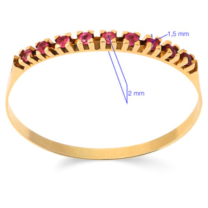 Meia Aliança com 9 Rubis - Ouro Amarelo 18K