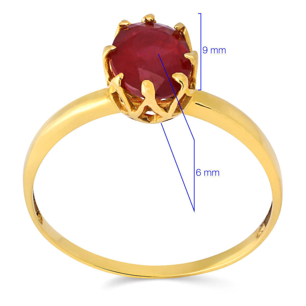 Anel em Ouro Amarelo 18k com Rubi