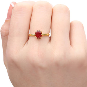 Anel em Ouro Amarelo 18k com Rubi