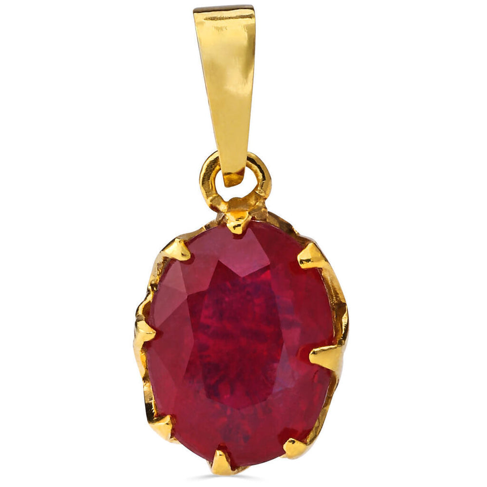Pingente em Ouro Amarelo 18k Cestinha com Rubi