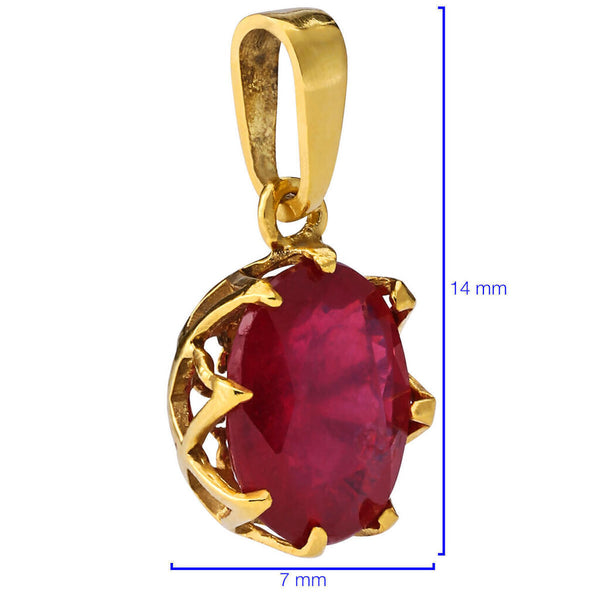 Pingente em Ouro Amarelo 18k Cestinha com Rubi
