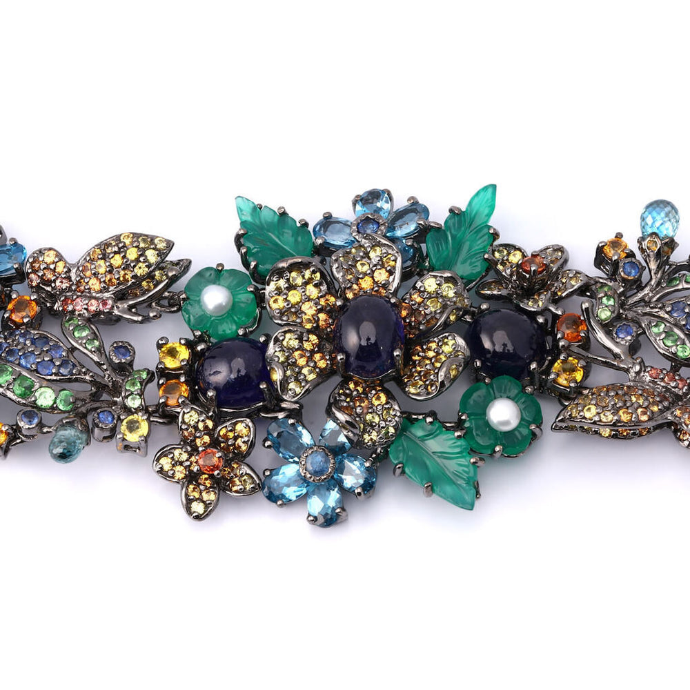Pulseira Linha Premium em Prata 925 com Mix de Pedras Naturais